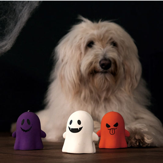 Beeztees HALLOWEEN Latex-Hundespielzeug Geist - 10 cm - Apportierspiel Squeaker