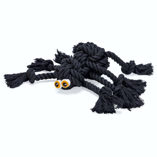 Beeztees HALLOWEEN Knotenseil-Hundespielzeug Spinne - Baumwolle Zerrspiel Seil