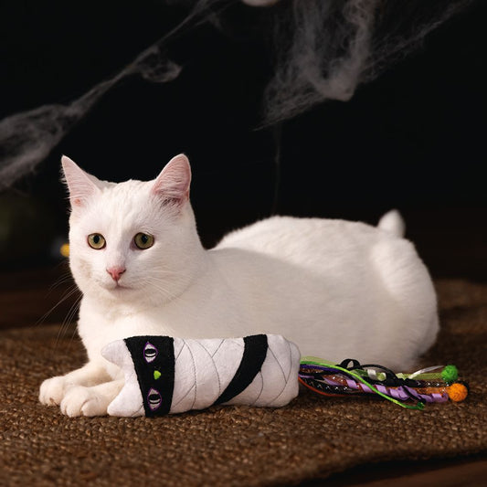 Beeztees HALLOWEEN Plüsch-Katzenspielzeug Mumie - mit Catnip - Katzenminze