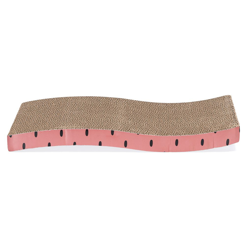 Beeztees Kratzbrett DOTS rosa - 47 x 24,5 cm - Kratzpappe Karton mit Katzenminze