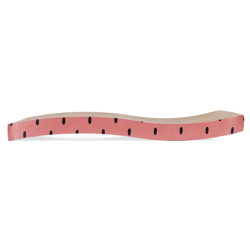 Beeztees Kratzbrett DOTS rosa - 47 x 24,5 cm - Kratzpappe Karton mit Katzenminze