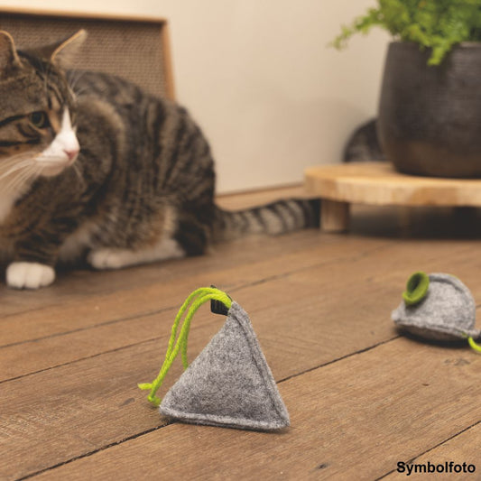 Beeztees Minus One Katzenspielzeug - 2 Spielmäuse - mit Katzenminze - Catnip