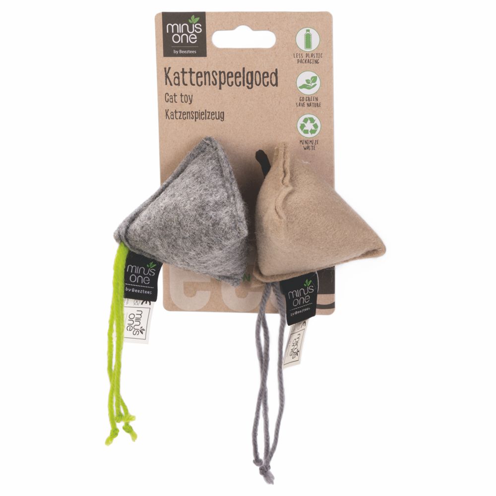 Beeztees Minus One Katzenspielzeug - 2 Pyramiden - mit Katzenminze - Catnip