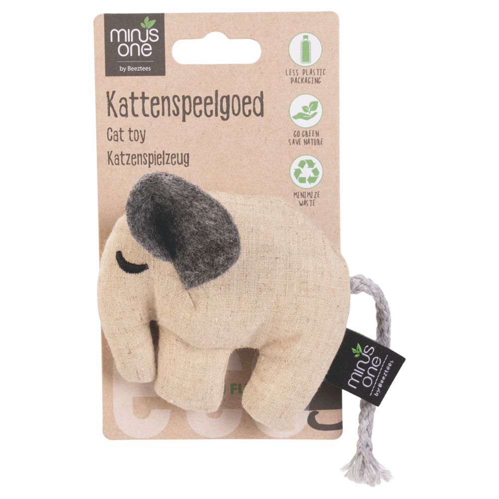 Beeztees Minus One Katzenspielzeug - Elefant DO - mit Katzenminze - Catnip