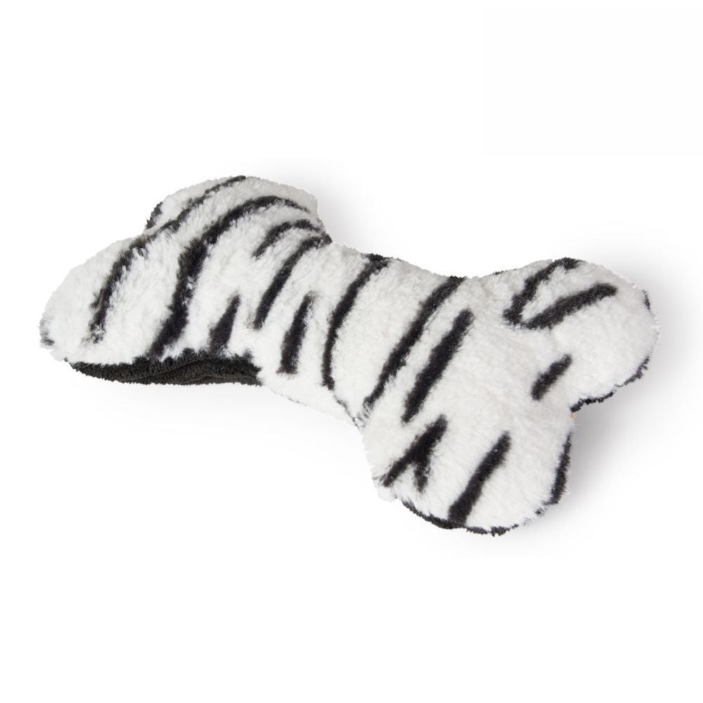 Beeztees Plüsch-Hundespielzeug Knochen MYCA - 18 cm - Zebra Kuscheltier Squeaker