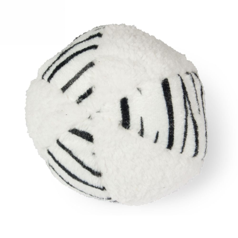 Beeztees Plüsch-Hundespielzeug Ball BEASTY - 12 cm - Zebra Plüschball Squeaker