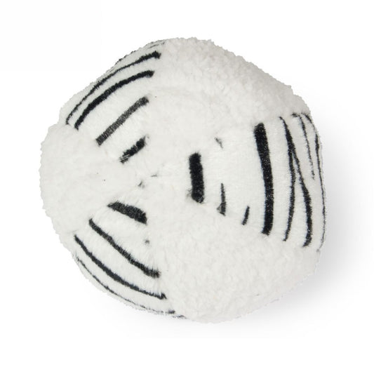 Beeztees Plüsch-Hundespielzeug Ball BEASTY - 12 cm - Zebra Plüschball Squeaker