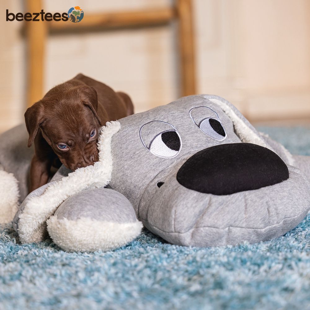 Beeztees Plüsch-Welpenspielzeug BOOMBA XL - 70 cm - grau - Plüschspielzeug Hund