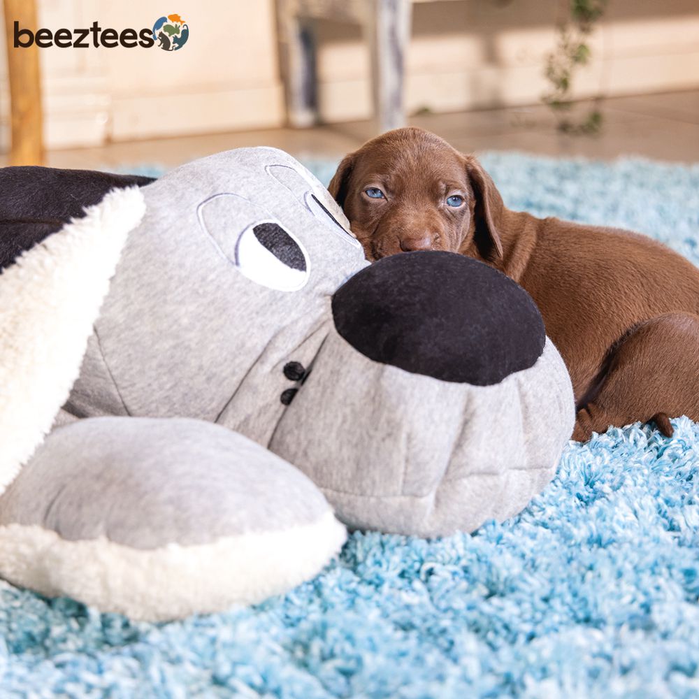 Beeztees Plüsch-Welpenspielzeug BOOMBA XL - 70 cm - grau - Plüschspielzeug Hund