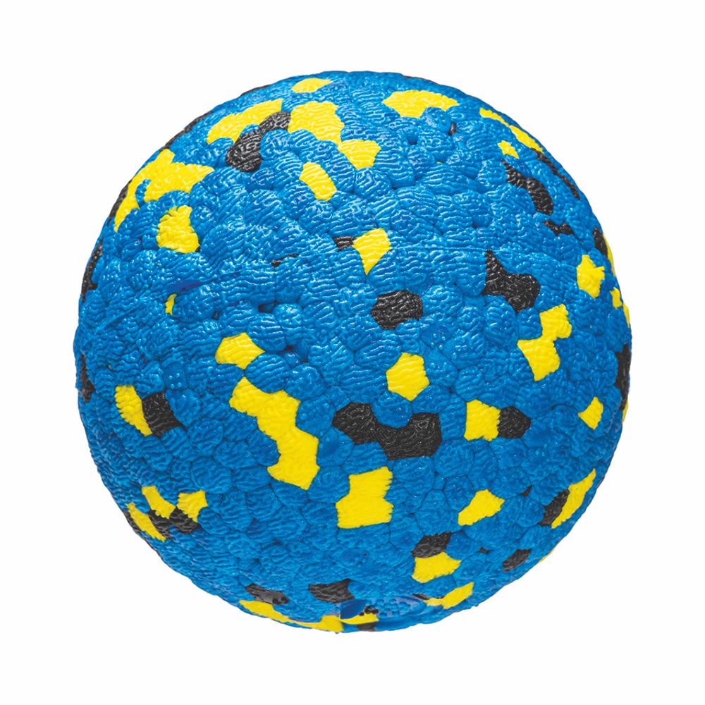 Beeztees Fetch Ball MARVO - 2 Stück - 7 cm - blau gelb - Schaumstoff Hundespiel