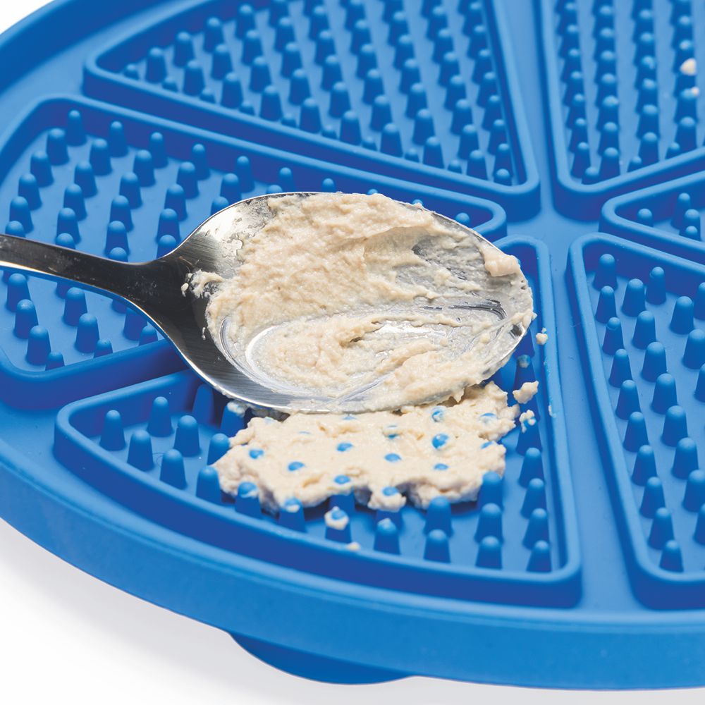 Beeztees Silikon Leckmatte Pizza - Hund Katze - Schleckmatte Anti-Schlingmatte