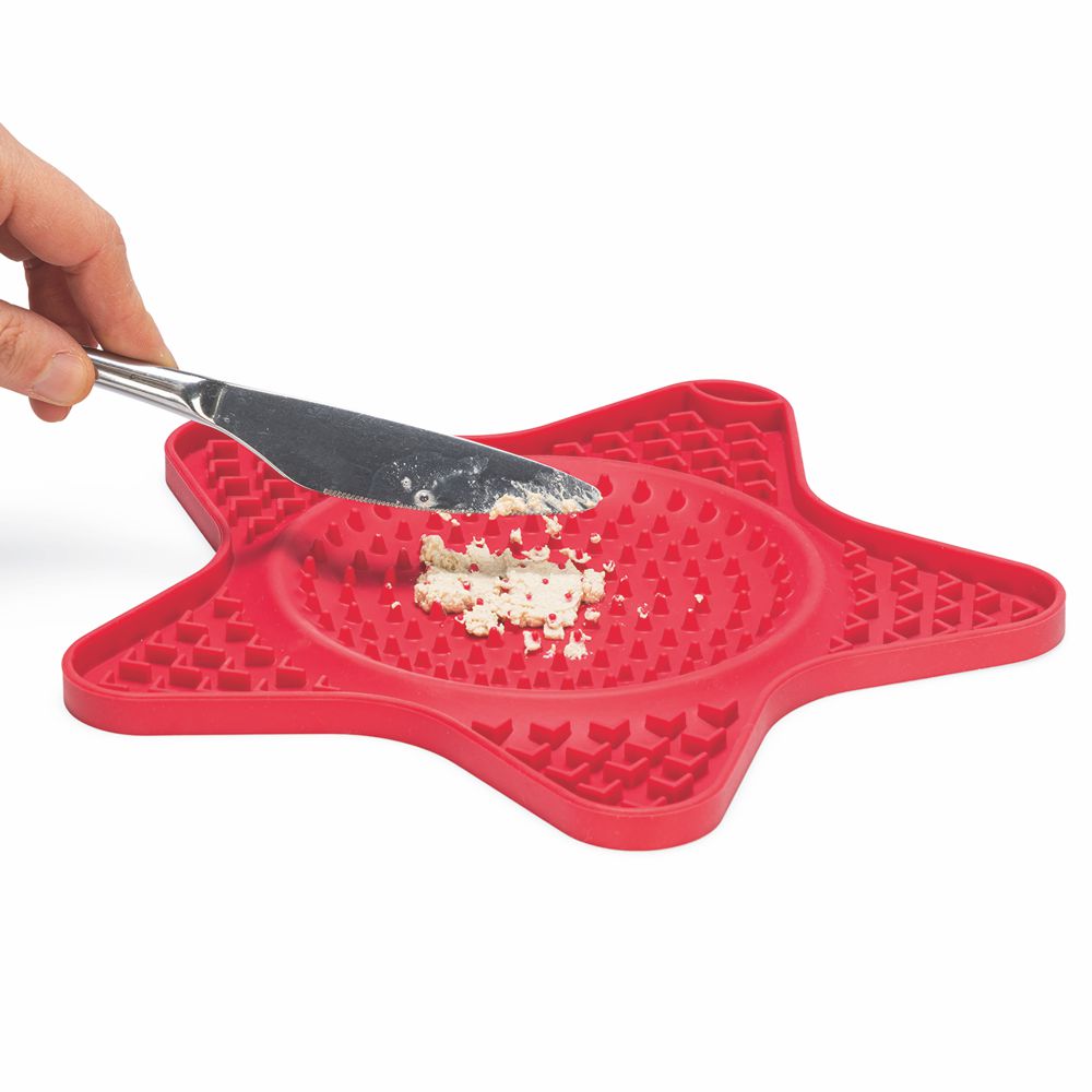 Beeztees Silikon Leckmatte Stern - Hund Katze - Schleckmatte Anti-Schlingmatte