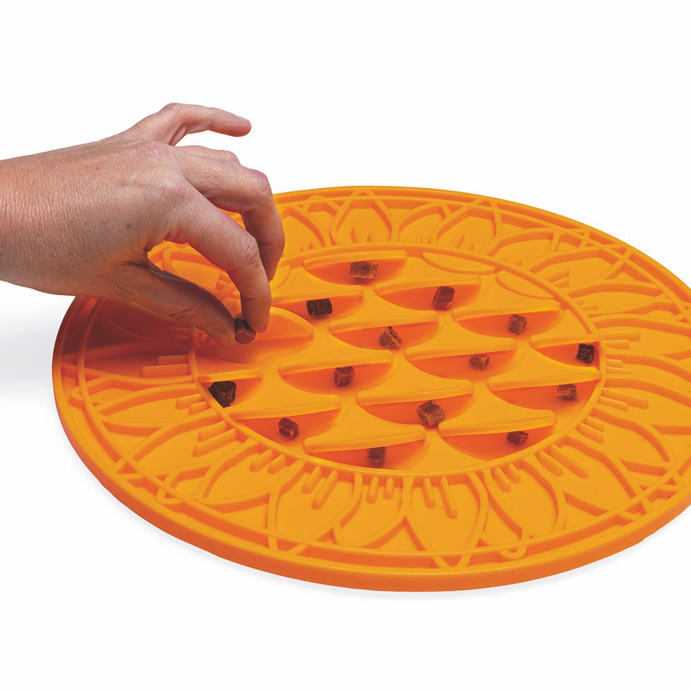 Beeztees Silikon Leckmatte Sonnenblume - Hund - Schleckmatte Anti-Schlingmatte