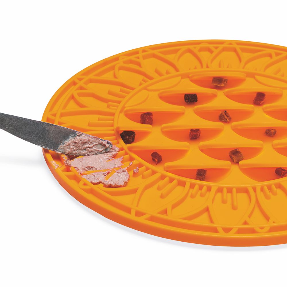 Beeztees Silikon Leckmatte Sonnenblume - Hund - Schleckmatte Anti-Schlingmatte