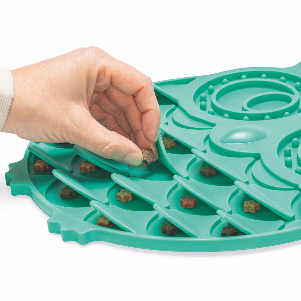 Beeztees Silikon Leckmatte Eule - Hund Katze - Schleckmatte Anti-Schlingmatte