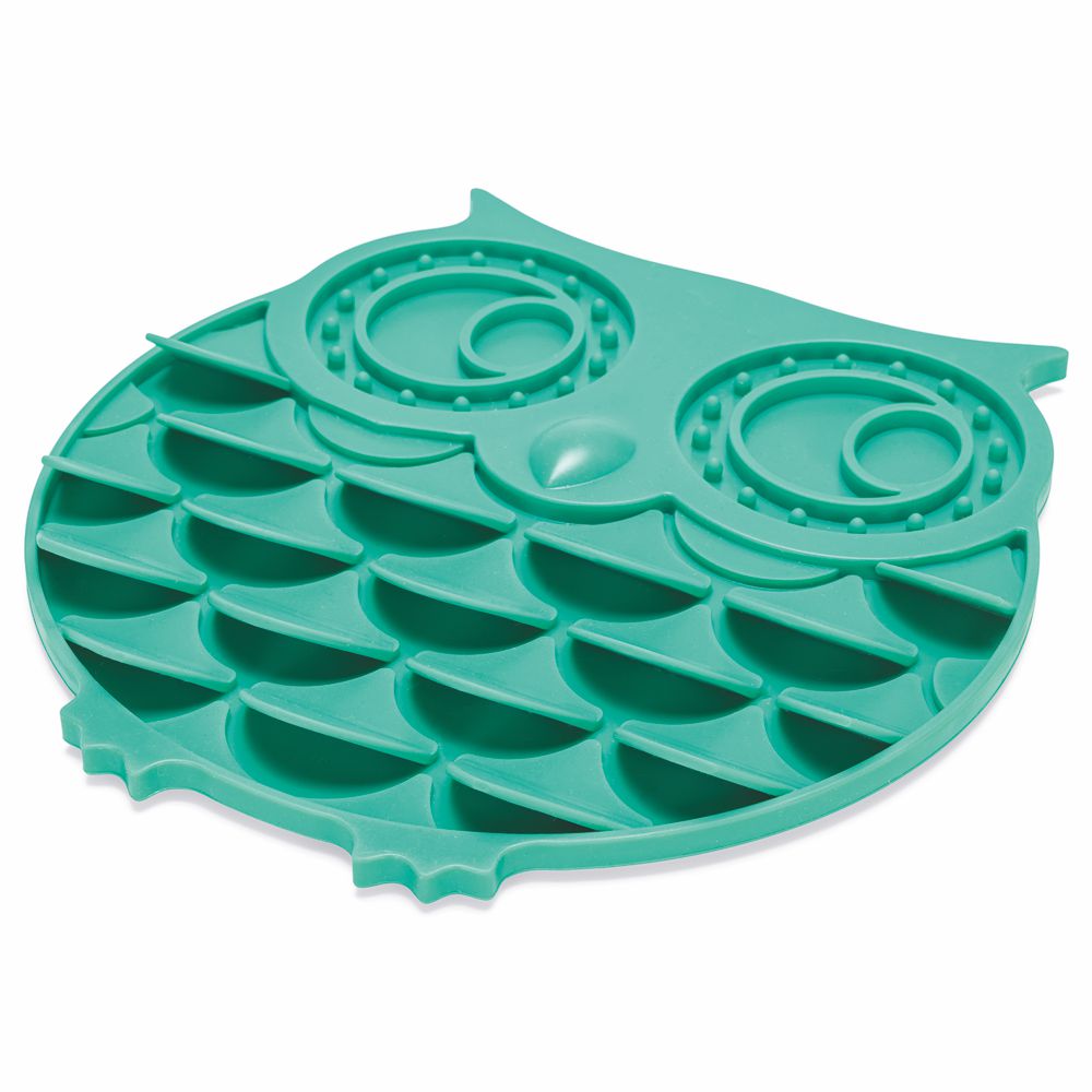 Beeztees Silikon Leckmatte Eule - Hund Katze - Schleckmatte Anti-Schlingmatte