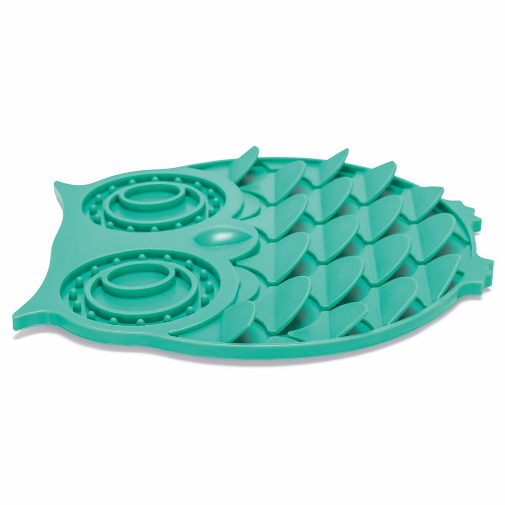 Beeztees Silikon Leckmatte Eule - Hund Katze - Schleckmatte Anti-Schlingmatte