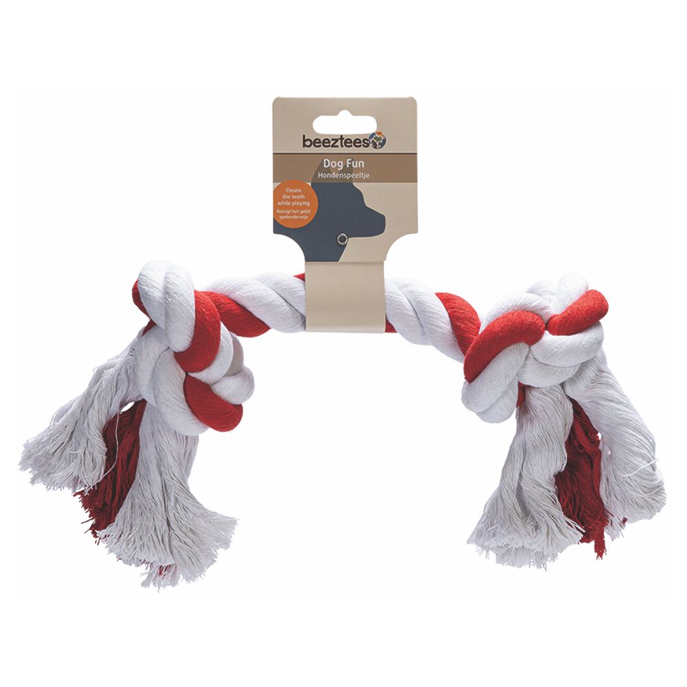 Beeztees Knotenseil - L / rot/weiß