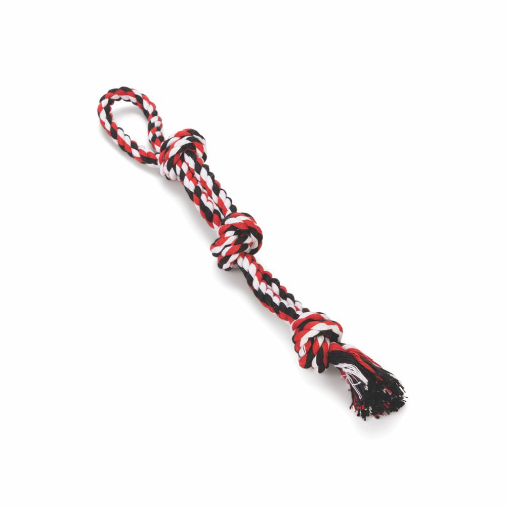 Beeztees Knotenseil mit Handschlaufe - Baumwoll-Seil Zerrspiel Spieltau Kauseil