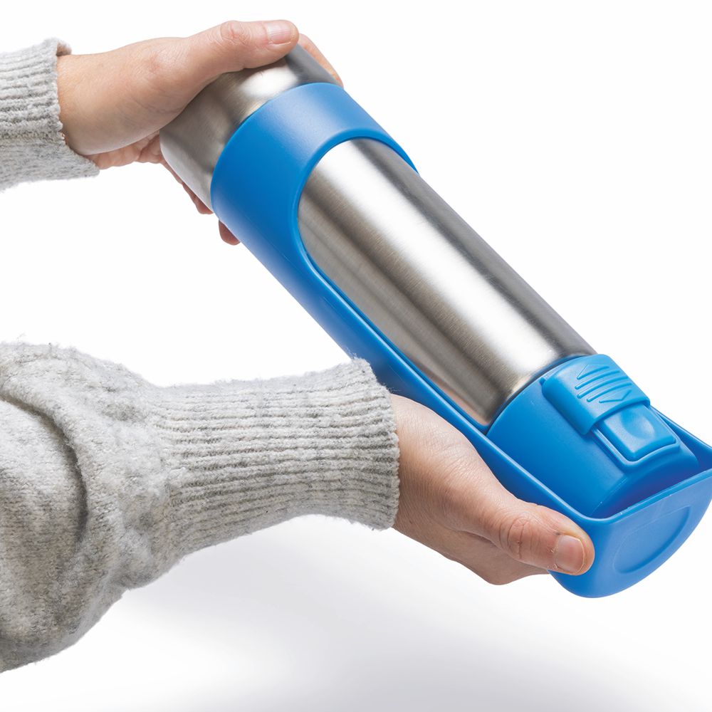 Beeztees Edelstahl-Trinkflasche - Wassernapf Reisenapf Wasserflasche unterwegs