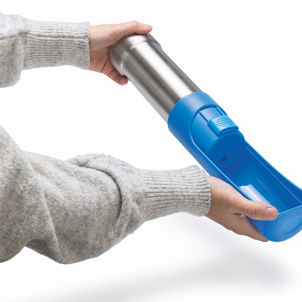 Beeztees Edelstahl-Trinkflasche - Wassernapf Reisenapf Wasserflasche unterwegs