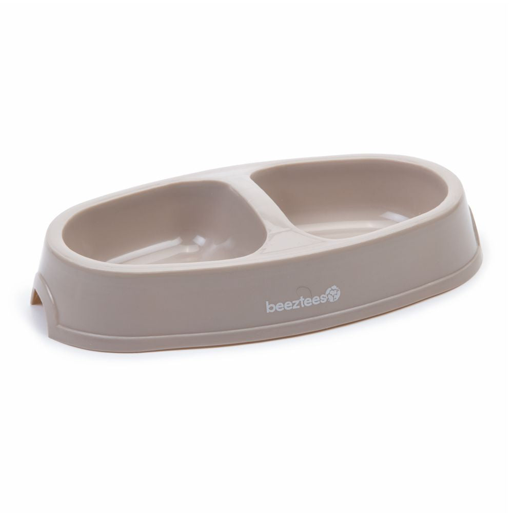 Beeztees Kunststoff Napf - beige - Doppelnapf 2x 150 ml