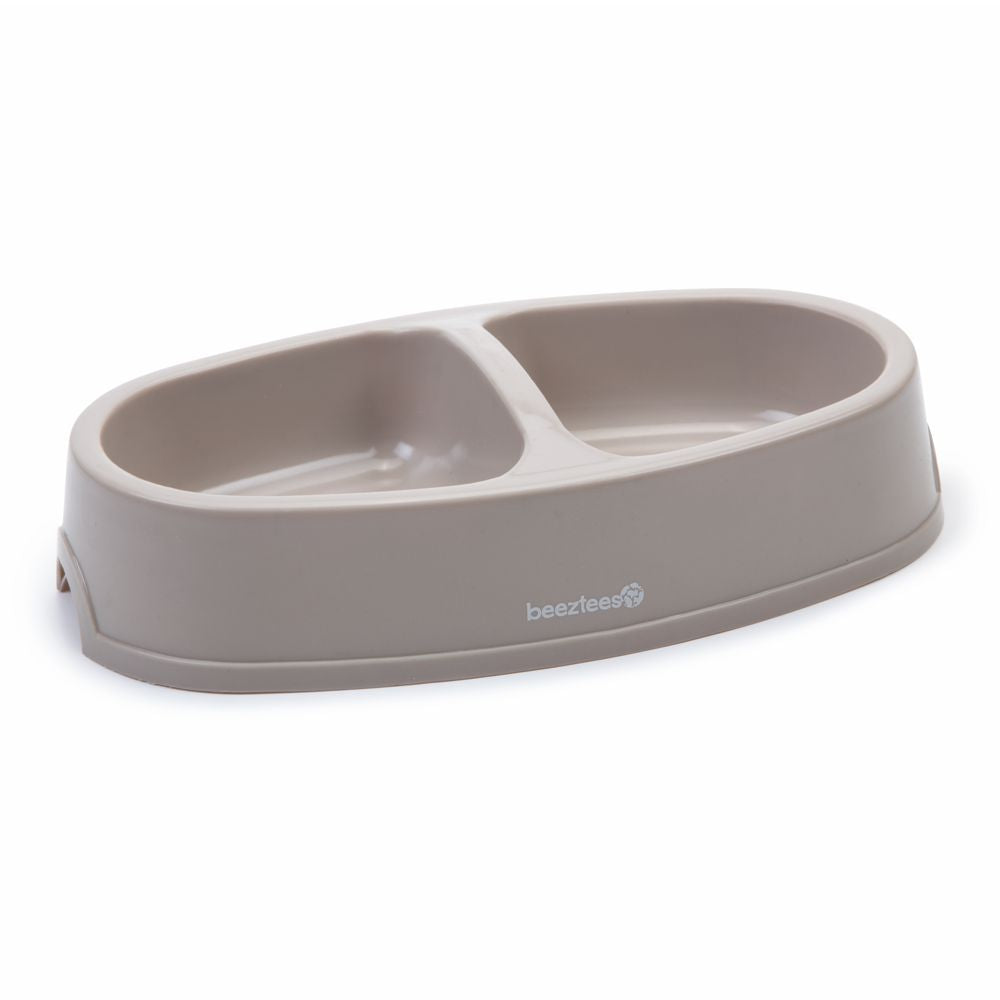 Beeztees Kunststoff Napf - beige - Doppelnapf 2x 400 ml