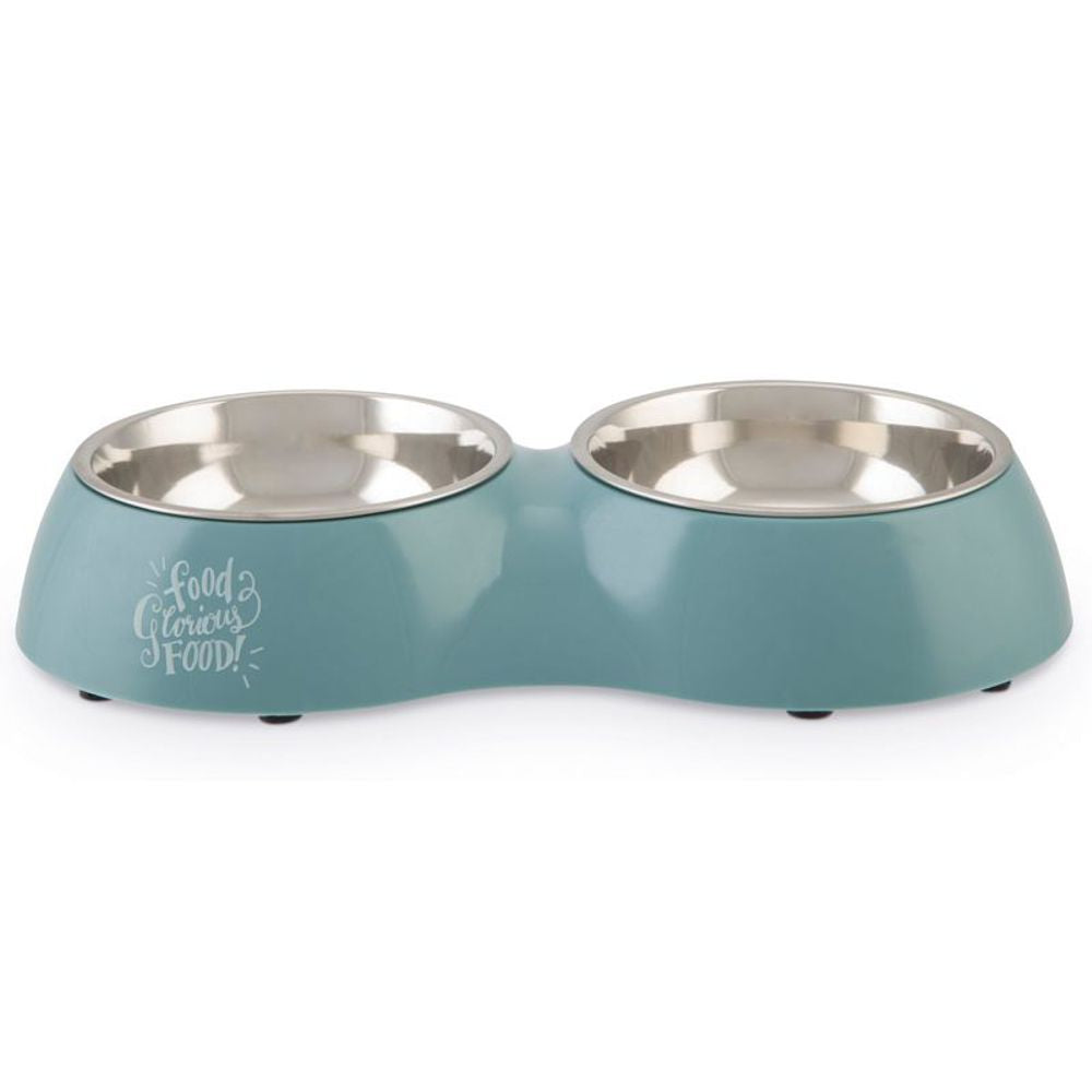 Beeztees Futternapf GLORIUS Edelstahl blau - Fressnapf Hundenapf Wassernapf