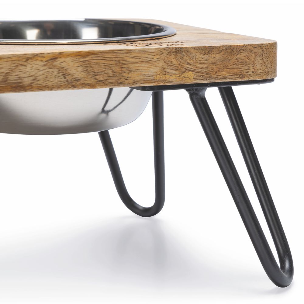 Designed by Lotte - Dinnerset LINGA für Katzen - Holz - mit 2 Edelstahl-Näpfen