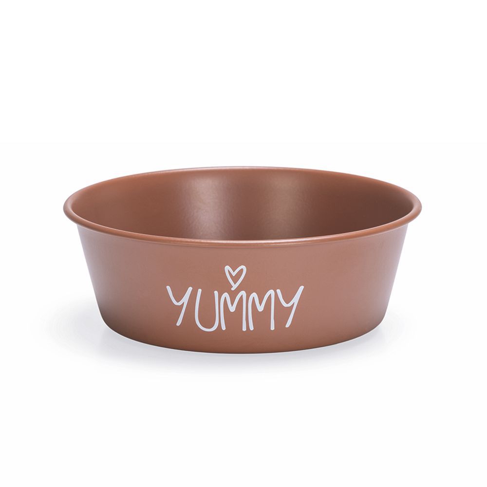 Beeztees Edelstahl-Fressnapf YUMMY - 470 ml - terra