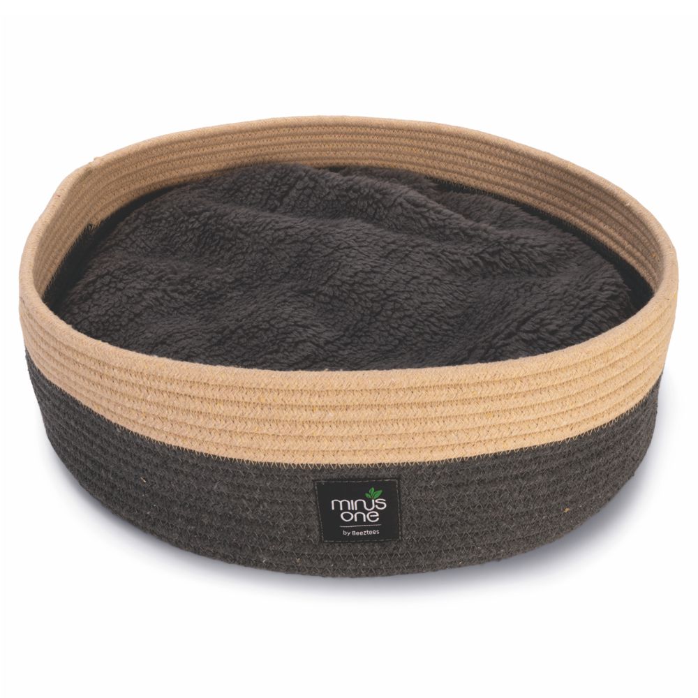 Beeztees Minus One Korb mit Kissen - Ø 45 cm - Bett Schlafplatz für Katzen