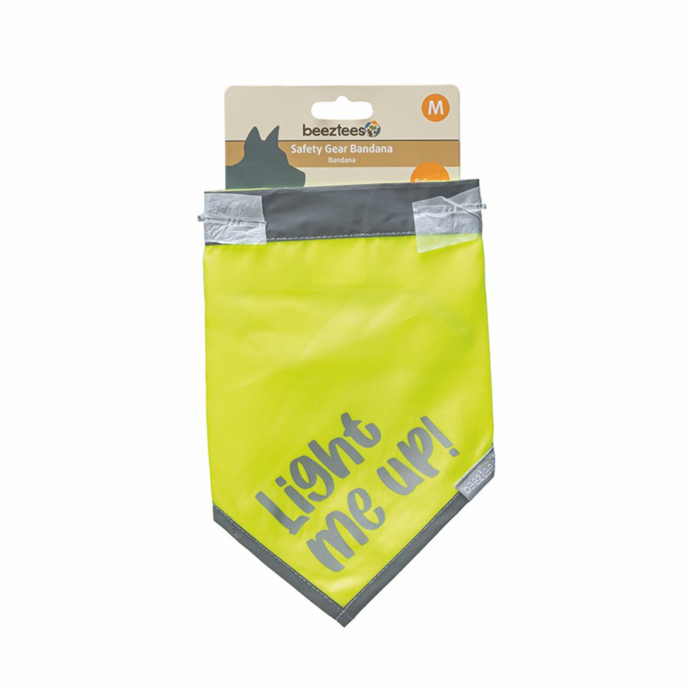 Beeztees Sicherheitshalstuch CHINY - Bandana neon gelb reflektierend - Halsband