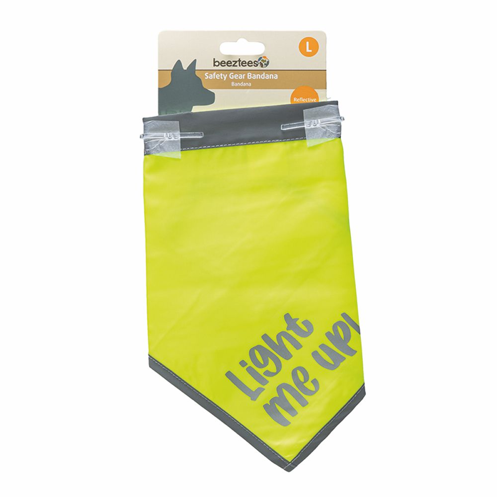 Beeztees Sicherheitshalstuch CHINY - Bandana neon gelb reflektierend - Halsband