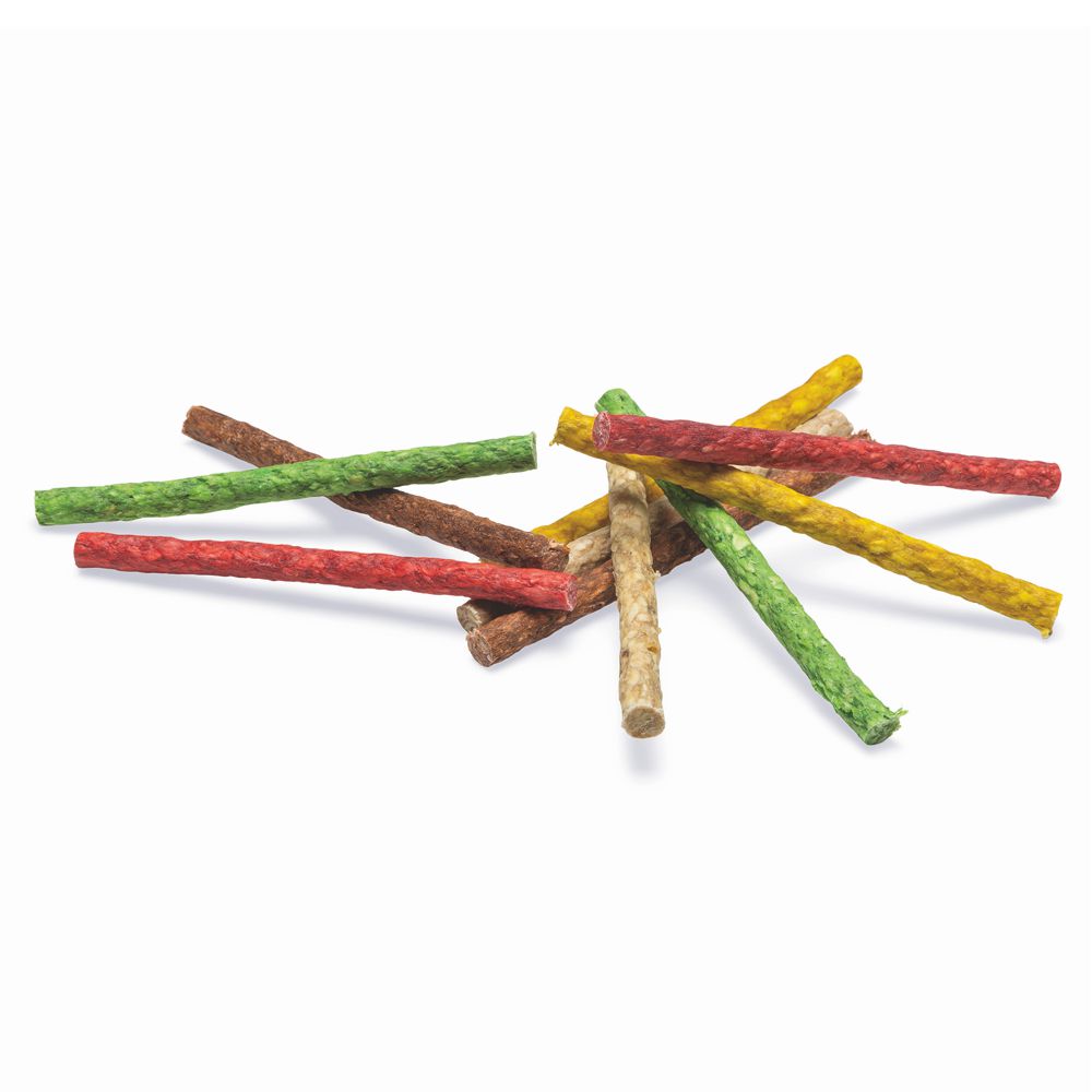 Beeztees 100 Stk Kausticks bunt 13 cm Kaurollen Kaustangen Rinderhaut Hundesnack