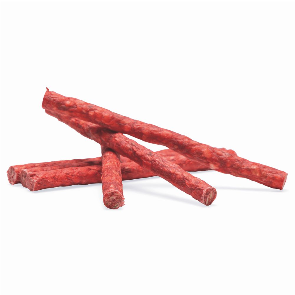 Beeztees 100 Stk Kausticks rot 13 cm Kaurollen Kaustangen Rinderhaut Hundesnack
