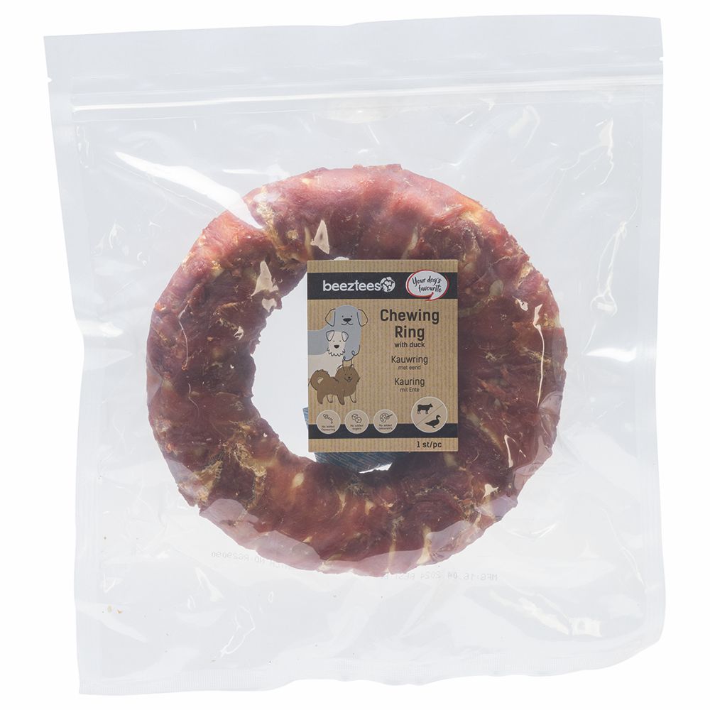 Beeztees Rinderhaut Ring - Ente - L (1 Stück)