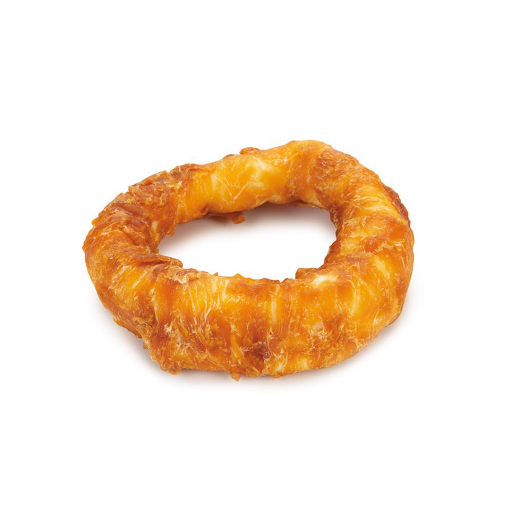 Beeztees Rinderhaut Kauring Huhn - 3 Größen - Hundesnack Kausnack Leckerli Ring