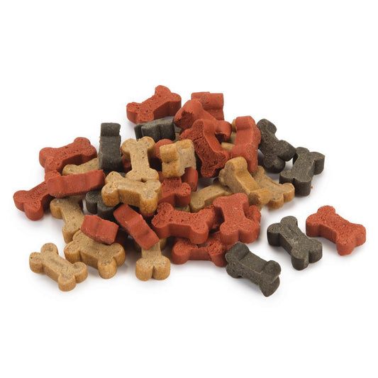 Beeztees MINI BONES MIX Hundesnacks - Huhn/Pansen/Lachs/Getreide Leckerli 500g