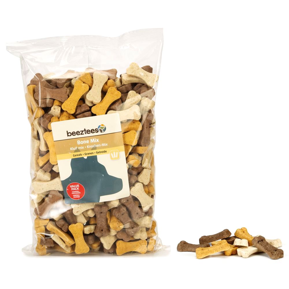 Beeztees Cookies BONE MIX - Getreide & Fleisch Snacks - Kekse Leckerli 1400g