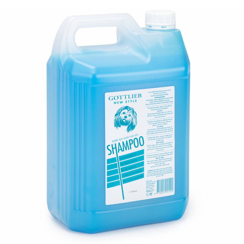 Gottlieb New Style Shampoo Blau für weißes Fell - mit Macadamia Öl - Hundeshampo