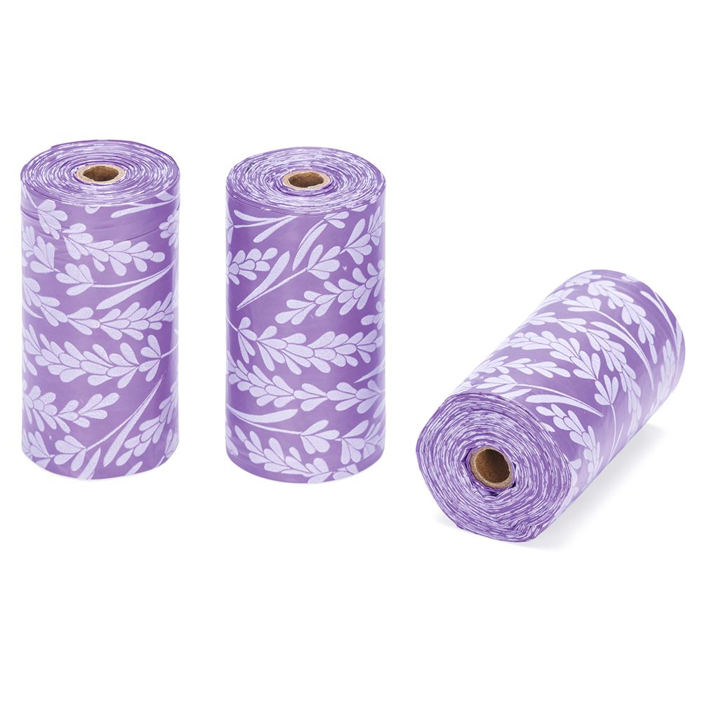 Beeztees Kotbeutel - Lavendel - 6 Rollen - 90 Stück - Vorratspack - Kottüten