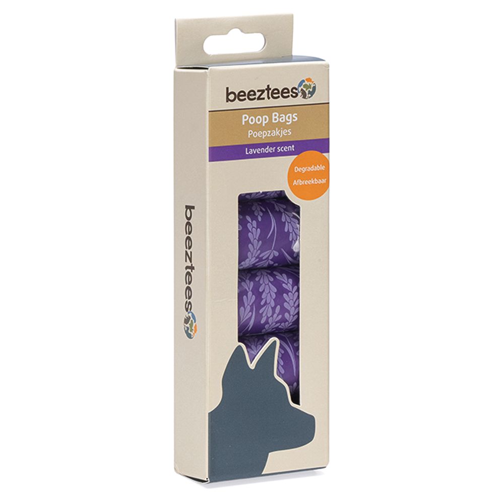 Beeztees Kotbeutel - Lavendel - 6 Rollen - 90 Stück - Vorratspack - Kottüten