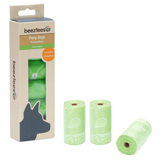 Beeztees Kotbeutel - Limette - 6 Rollen - 90 Stück - Vorratspack - Kottüten