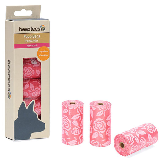 Beeztees Kotbeutel - Rose - 6 Rollen - 90 Stück - Vorratspack - Kottüten