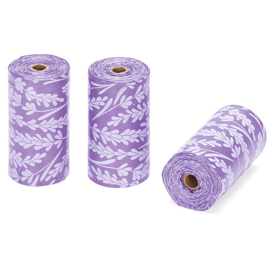 Beeztees Kotbeutel - Lavendel - 12 Rollen - 180 Stück - Vorratspack - Kottüten