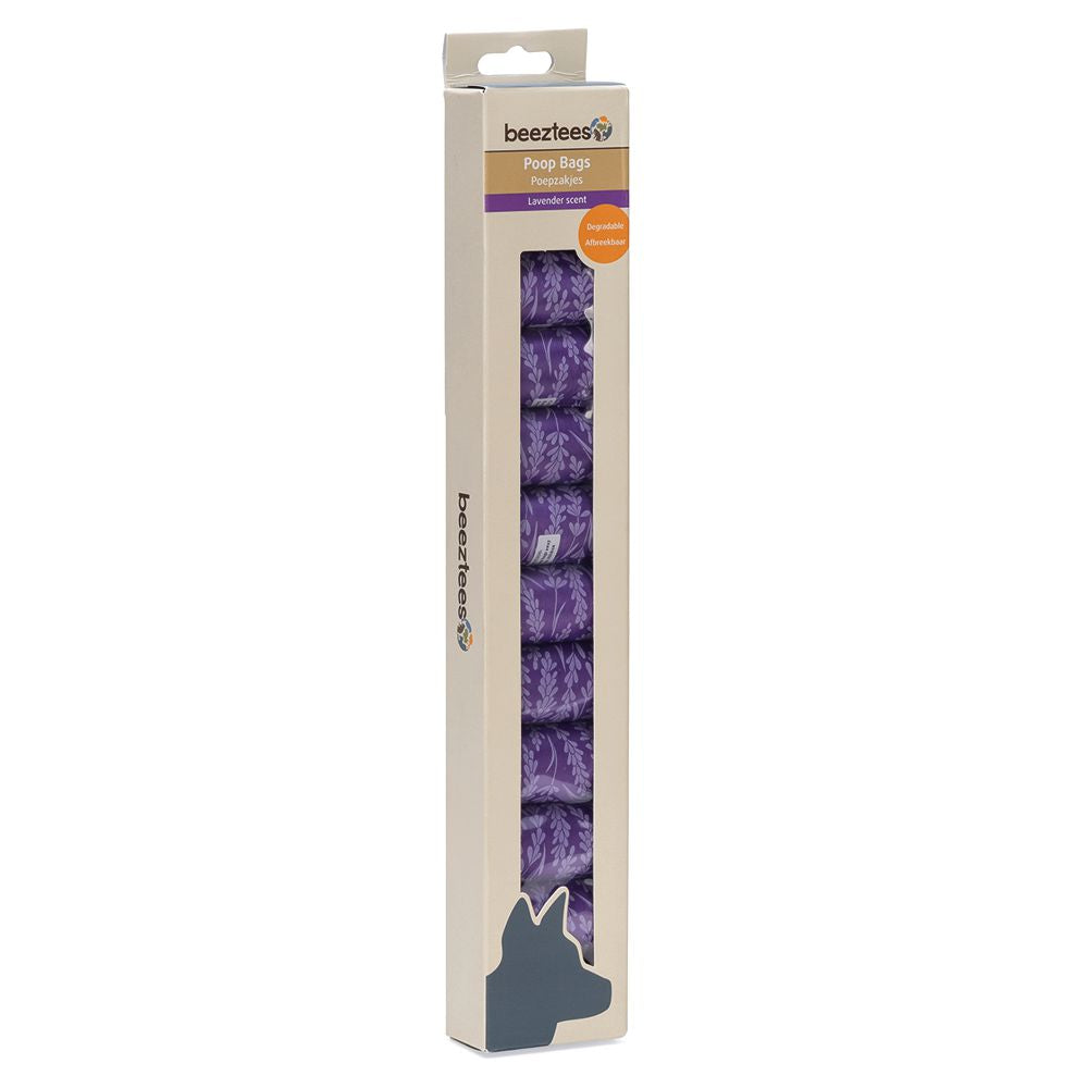 Beeztees Kotbeutel - Lavendel - 12 Rollen - 180 Stück - Vorratspack - Kottüten