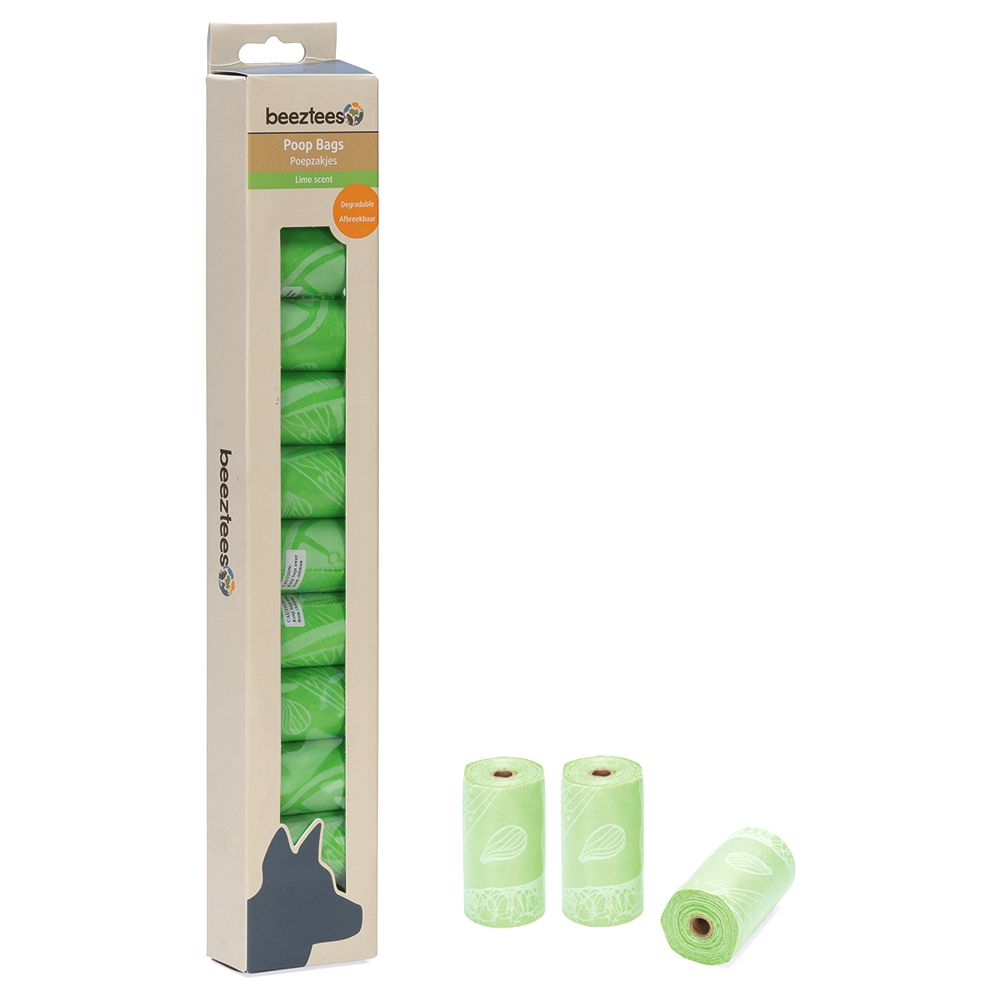 Beeztees Kotbeutel - Limette - 12 Rollen - 180 Stück - Vorratspack - Kottüten