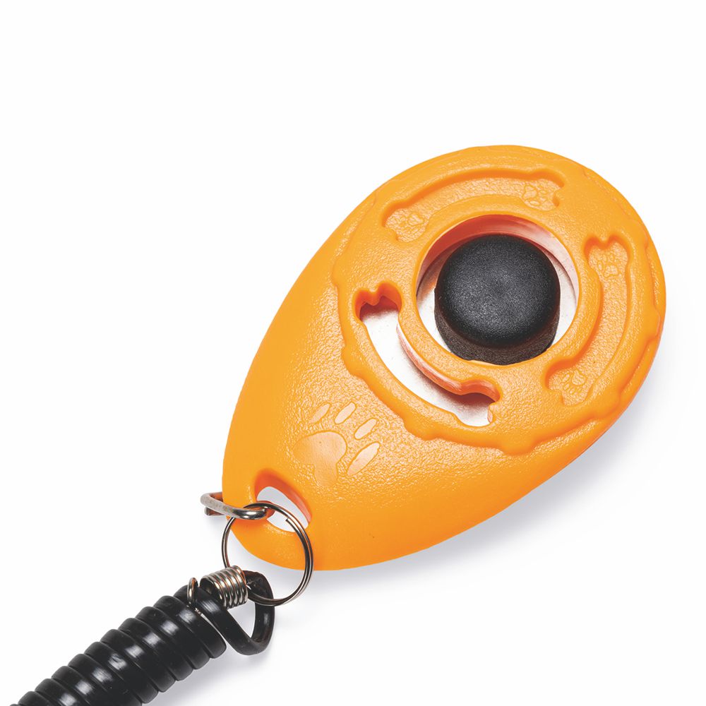 Beeztees Clicker - Hund Katze Pferd - orange - Klicker für Training u. Erziehung
