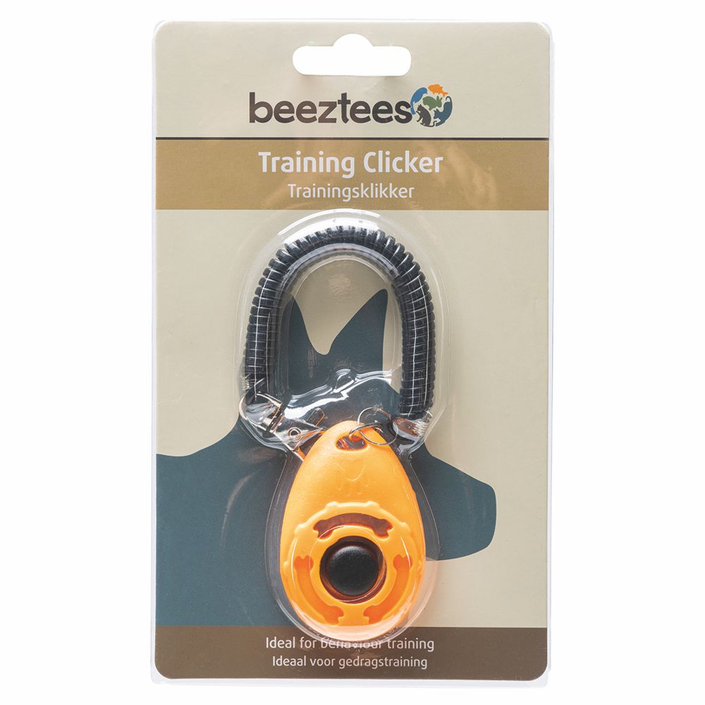 Beeztees Clicker - Hund Katze Pferd - orange - Klicker für Training u. Erziehung