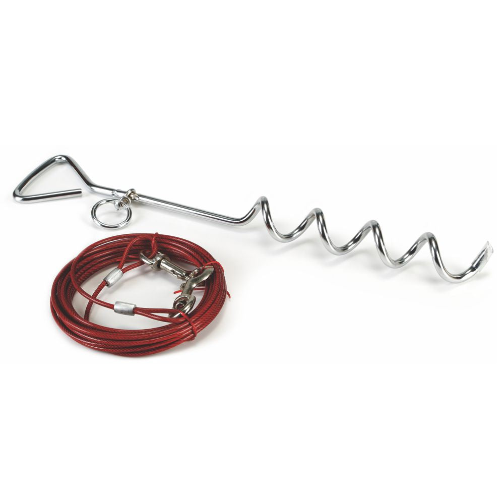 Beeztees Anlegespirale mit Seil - Hund - Anlegepflock Erdanker für Unterwegs